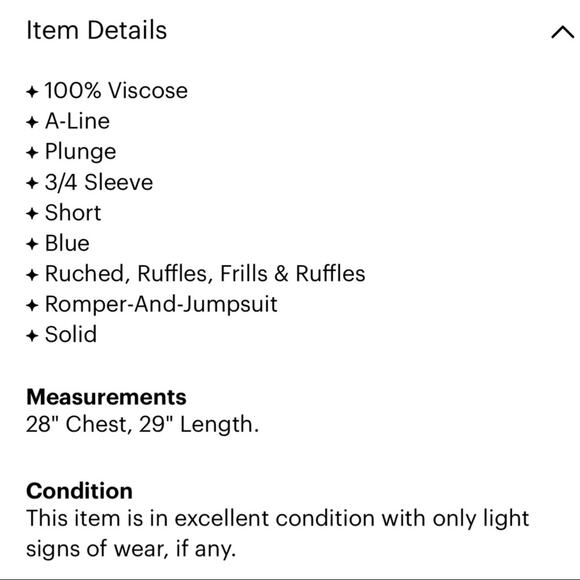 Zara Plunge Neck Ruched 3/4 Sleeve Romper Women’s Size Small Blue - Picture 3 of 4